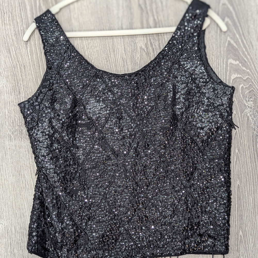 Glamorous Black Sequin Women's Top